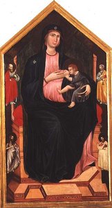Madonna en Kind met Heiligen door Master of San Gaggio