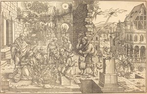 De aanbidding van de herders door Master of the Adoration of