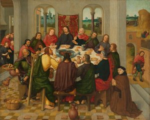 Laatste Avondmaal, c. 1485-1500 door Master of the Amsterdam Death of the Virgin