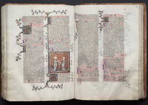 Het Missaal van Gotha:  Fol. 114v, Petrus en Paulus door Master of the Boqueteaux