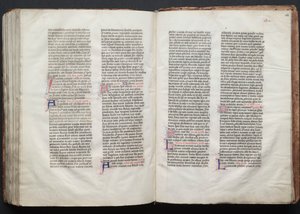 Het Gotha-missaal: Fol. 154r, tekst, ca. 1375 door Master of the Boqueteaux