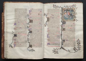 Het Gotha-missaal: Fol. 15v, tekst, ca. 1375 door Master of the Boqueteaux