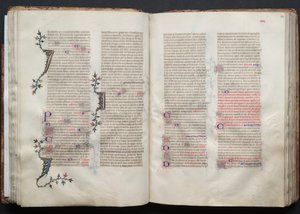 Het Gotha-missaal: Fol. 43r, tekst, c. 1375 door Master of the Boqueteaux