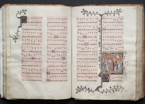 Het Gotha Missaal: Fol. 60v, Tekst, ca. 1375 door Master of the Boqueteaux