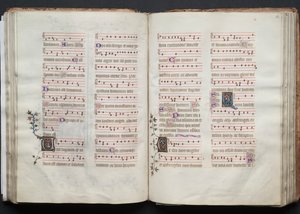 Het Gotha Missaal: Fol. 62r, Tekst, ca. 1375 door Master of the Boqueteaux