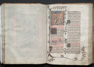 Het Gotha Missaal: Fol. 64v, Tekst, ca. 1375 door Master of the Boqueteaux