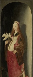 Sint Cecilia, rechtervleugel van een drieluik door Master of the Brunswick Diptych (attributed to)