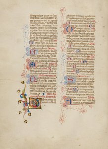 Initialen G: Sint Agatha door Master of the Brussels Initials