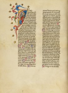 Begin I: Johannes de Evangelist door Master of the Brussels Initials