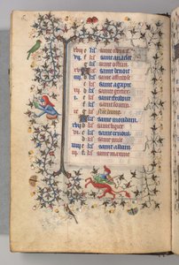 Getijden van Karel de Edele, koning van Navarra (1361-1425): fol. 3v, maart door Master of the Brussels Initials and Associates