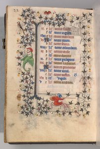 Getijdenboek van Karel de Edele, koning van Navarra 1361-1425: fol. 11v, november, ca. 1405 door Master of the Brussels Initials and Associates