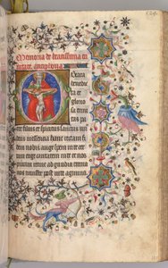 Getijdenboek van Karel de Edele, Koning van Navarra 1361-1425: fol. 259r, De Drie-eenheid, ca. 1405 door Master of the Brussels Initials and Associates