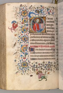 Getijdenboek van Karel de Edele, koning van Navarra 1361-1425: fol. 264v, St. Paulus, ca. 1405 door Master of the Brussels Initials and Associates