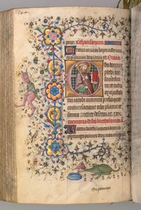 Uren van Karel de Edele, koning van Navarra 1361-1425: fol. 266v, St. Jacobus, ca. 1405 door Master of the Brussels Initials and Associates