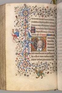 Getijdenboek van Karel de Edele, koning van Navarra 1361-1425, fol. 279v, St. Sebastiaan, ca. 1405 door Master of the Brussels Initials and Associates