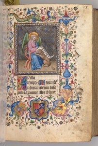 Getijdenboek van Karel de Edele, Koning van Navarra 1361-1425: fol. 27r, Sint Marcus, ca. 1405
