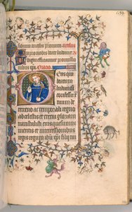 Getijdenboek van Karel de Edele, koning van Navarra 1361-1425, fol. 291v, St. Louis, ca. 1405 door Master of the Brussels Initials and Associates