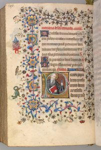 Getijdenboek van Karel de Edele, Koning van Navarra 1361-1425, fol. 292v, St. Leonard, ca. 1405 door Master of the Brussels Initials and Associates