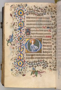 Uren van Karel de Edele, Koning van Navarra, fol. 299v, St. Agnes door Master of the Brussels Initials and Associates