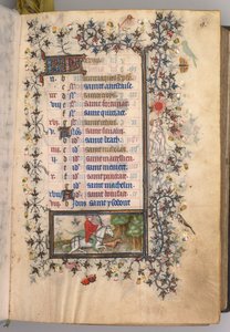Uren van Karel de Edele, koning van Navarra 1361-1425: fol. 5r, mei, ca. 1405 door Master of the Brussels Initials and Associates