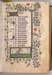 Getijdenboek van Karel de Edele, Koning van Navarra 1361-1425: fol. 6r, Juni, ca. 1405 door Master of the Brussels Initials and Associates