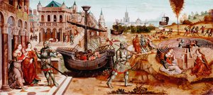 Het verhaal van Theseus, midden 15e eeuw door Master of the Cassoni