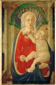 Madonna en kind met een distelvink ... door Master of the Castello Nativity