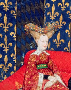 Isabeau van Beieren, koningin van Frankrijk (1371-1435), uit de gedichten van Christine de Pisan, c.1410-15 (detail)