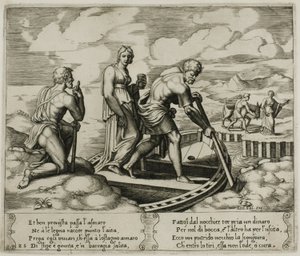 Psyche gaat aan boord van Charons boot door Master of the Die