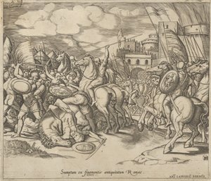 Speculum Romanae Magnificentiae: De Overwinning van Scipio [over Syphax], 16e eeuw