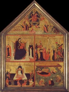 Het Laatste Oordeel, De Maagd en het Kind met een bisschop-heilige en Sint Pieter Martelaar, ca. 1325 door Master of the Dominican Effigies
