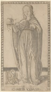 Charitas (Liefdadigheid) door Master of the E Series Tarocchi