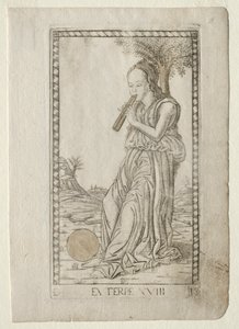 Euterpe (muziek, lyrische poëzie) (uit de Tarocchi-serie D: Apollo en de Muzen, #18) door Master of the E Series Tarocchi