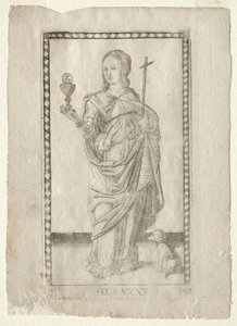 Geloof uit de Tarocchi, serie B: Kosmische Principes & Deugden, #40, voor 1467 door Master of the E Series Tarocchi