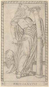 Fortitudo (Moed) door Master of the E Series Tarocchi
