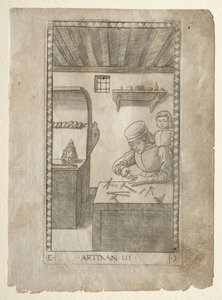 De Ambachtsman uit de Tarocchi, serie E: Condities van de Mens, #3, voor 1467 door Master of the E Series Tarocchi