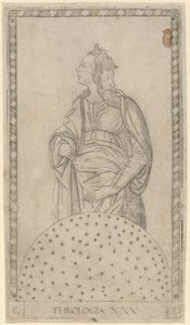 Theologia (Theologie) door Master of the E Series Tarocchi