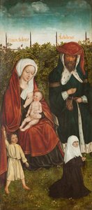 De familie van Sint-Anna drieluik, linker paneel, ca. 1500-1510 door Master of the Family of Saint