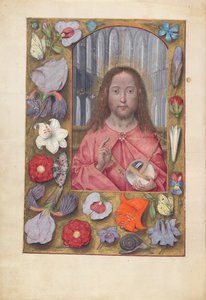 Getijdenboek van Koningin Isabella de Katholieke, Koningin van Spanje: Fol. 14v, Salvator Mundi, ca. 1500 door Master of the First Prayerbook of Maximillian