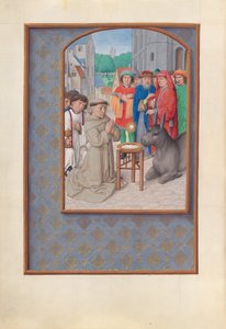 Getijdenboek van Koningin Isabella de Katholieke, Koningin van Spanje: Fol. 187v, St. Antonius van Padua, c. 1500 door Master of the First Prayerbook of Maximillian