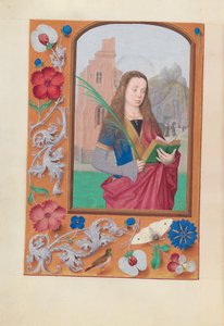 Uren van Koningin Isabella de Katholieke, Koningin van Spanje:  Fol. 191v, St. Barbara