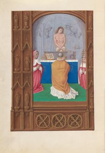 Uren van Koningin Isabella de Katholieke, Koningin van Spanje:  Fol. 264v, H. Gregoriusmis door Master of the First Prayerbook of Maximillian