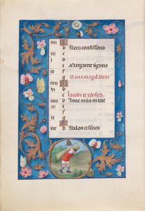 Getijdenboek van koningin Isabella de Katholieke, koningin van Spanje: Fol. 8v, juli, ca. 1500 door Master of the First Prayerbook of Maximillian