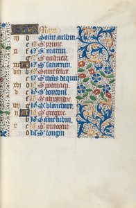 Getijdenboek Gebruik van Rouen: fol. 3r, c. 1470 door Master of the Geneva Latini