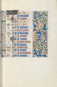 Getijdenboek Gebruik van Rouen: fol. 7r, c. 1470 door Master of the Geneva Latini