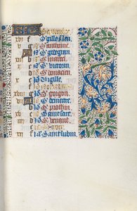 Getijdenboek Gebruik van Rouen: fol. 9r, circa 1470 door Master of the Geneva Latini