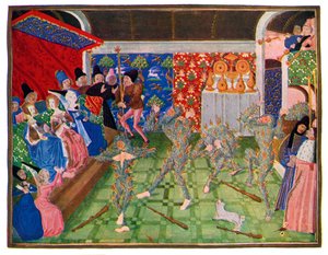 Maskerade aan het Franse hof, 1393, 1470-1475 door Master of the Harley Froissart