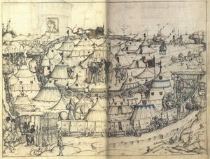 De wagenfort uit het middeleeuwse huisboek van Kasteel Wolfegg, ca 1485