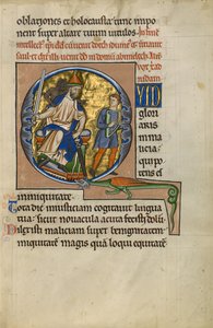 Eerste vraag: David voor Saul door Master of the Ingeborg Psalter