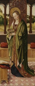 Drieluik van de Maagd en Kind met twee engelen, detail van St. Lucia (detail)